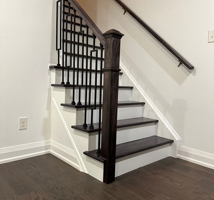 Basement stair case after
          renovation