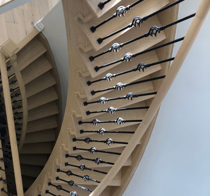 Top down view of glistening stairs